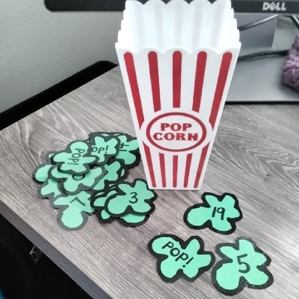 Popcorn Themed Number ID game